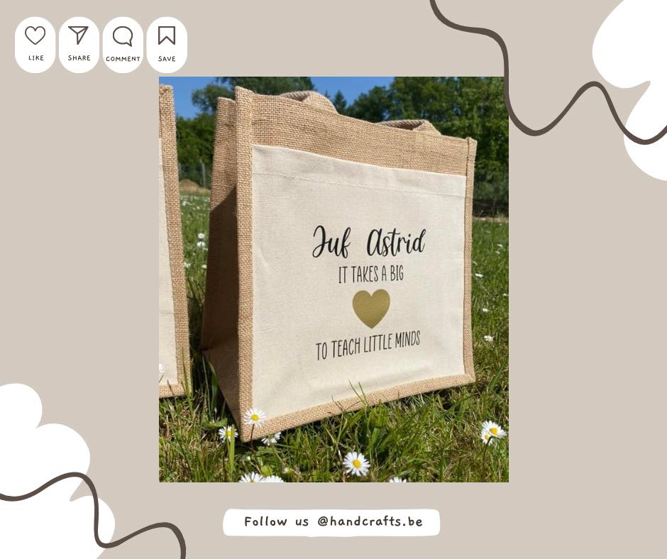 Sacs en jute - Fin d'année scolaire - It takes a big ♥️ to teach little minds