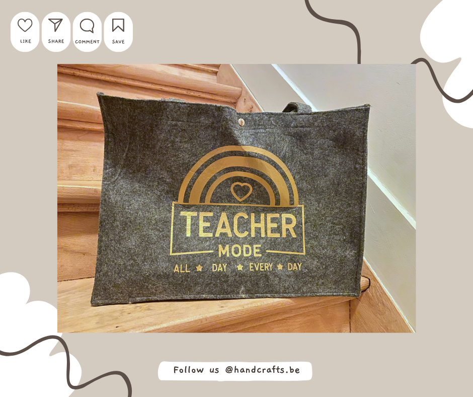 Grand sac en feutre avec bouton pression : Teacher mode