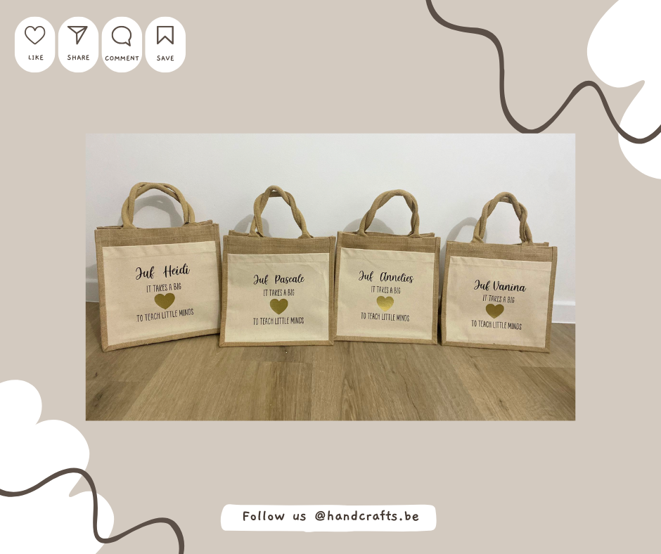 Sacs en jute - Fin d'année scolaire - It takes a big ♥️ to teach little minds