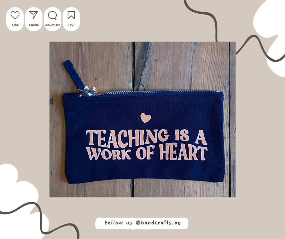 Trousse - Teaching is a work of heart - Bleu