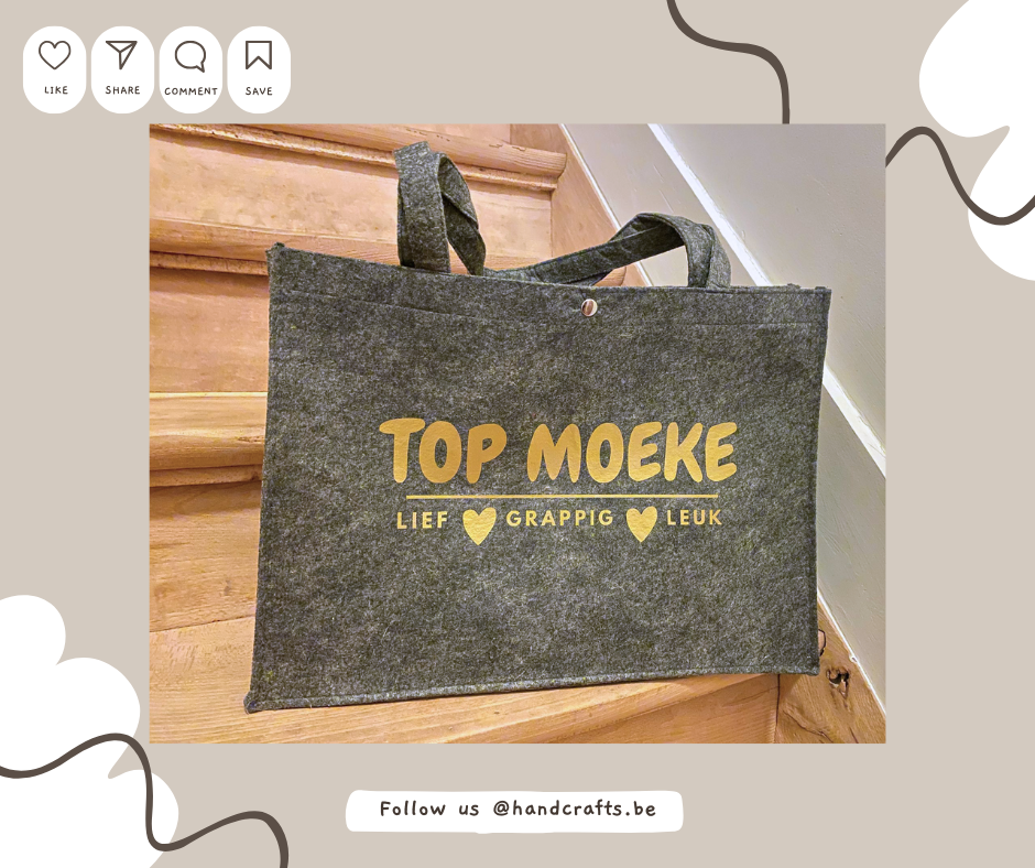 Grand sac en feutre avec bouton pression : Top Moeke