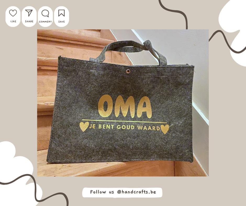 Grand sac en feutre avec bouton pression : Oma