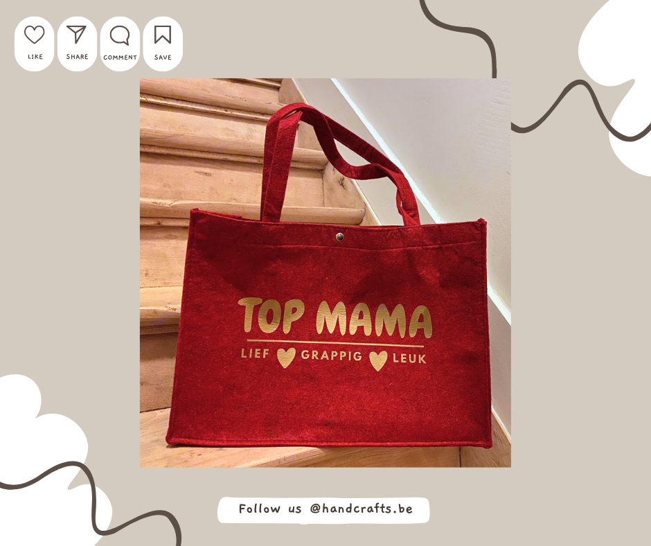 Grand sac en feutre avec bouton pression : Top Mama