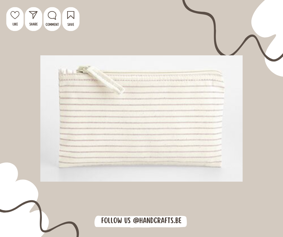 Trousse d’accessoires en coton biologique rayé
