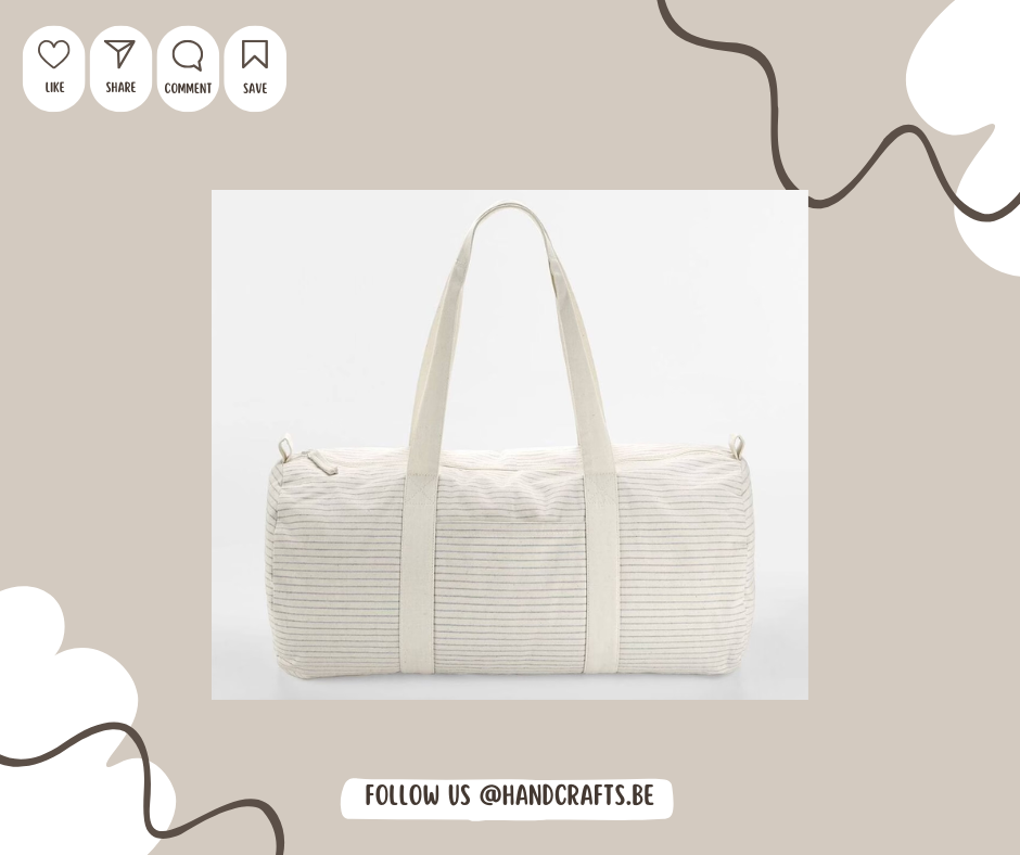 Sac de voyage en coton biologique rayé