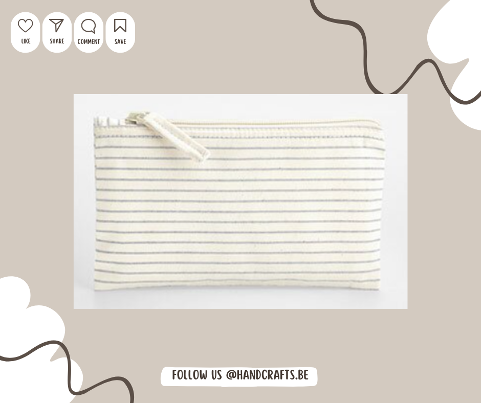 Trousse d’accessoires en coton biologique rayé