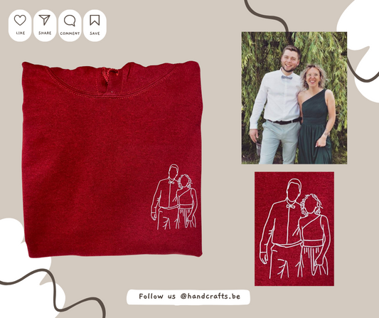 Hoodie met kap (Unisex) - Lijntekening
